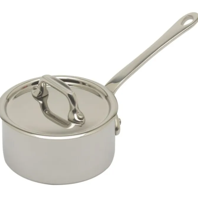 Mauviel M'Minis steelpan met deksel rond ø 9 cm rvs