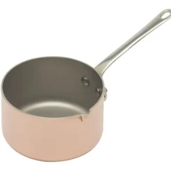Mauviel M'Minis steelpan met schenktuit rond ø 7 cm koper rvs greep