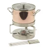 Mauviel M'150S fondueset 2,5 liter koper met rvs grepen 6-persoons
