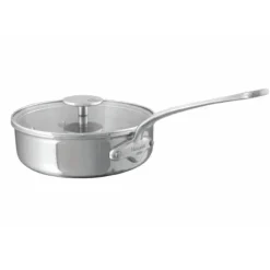 Mauviel M'Urban4 sauteerpan met steel en glasdeksel ø 20 cm rvs
