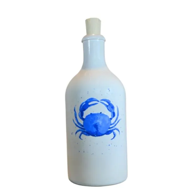Menu'tje Marechal oliefles Krab 500 ml keramiek blauw