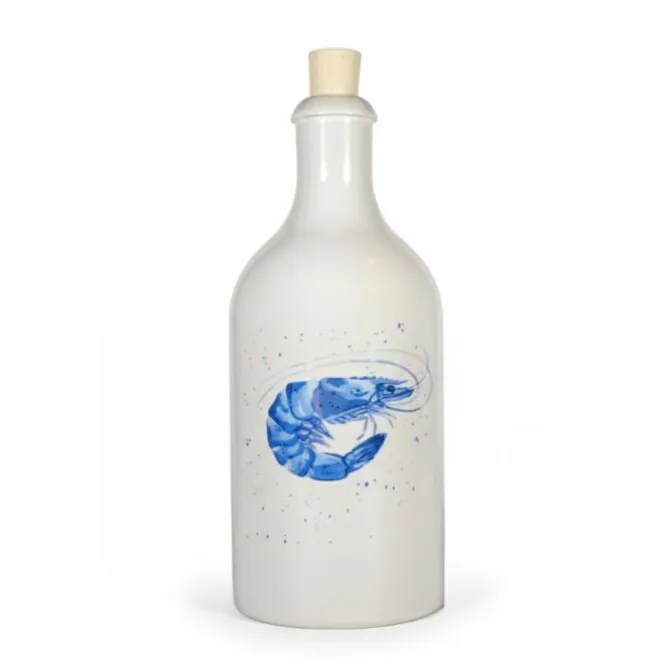 Menu'tje Marechal oliefles Shrimp 500 ml keramiek blauw