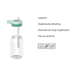 Mepal Campus Dino drinkfles met rietje 450 ml kunststof