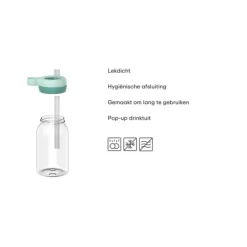 Mepal Campus drinkfles met rietje 450 ml Cool Mint