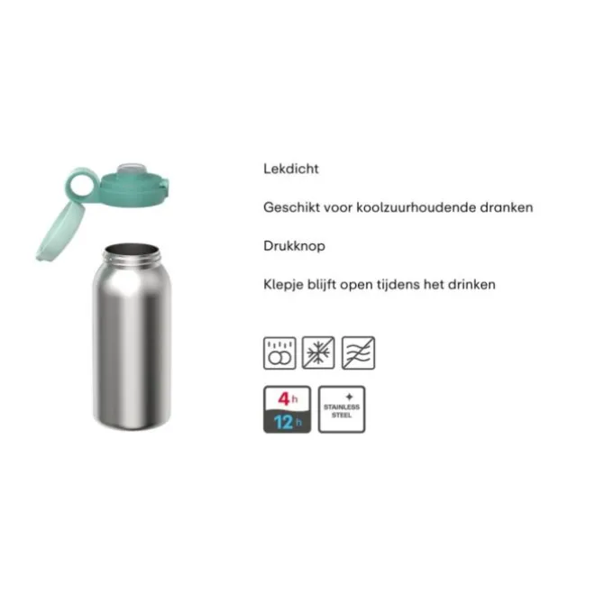 Mepal Campus isoleerfles met flipdop 500 ml rvs Cool Blue