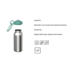 Mepal Campus Stitch drinkfles met flipdop 600 ml rvs