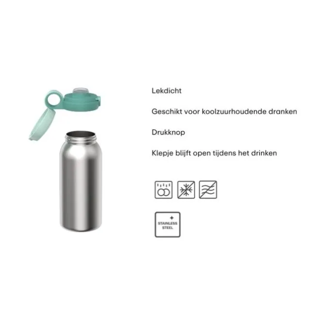 Mepal Campus Unicorn Glow drinkfles met flipdop 600 ml rvs