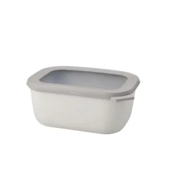 Mepal Cirqula rechthoekige kom met deksel 1,5 liter kunststof nordic white