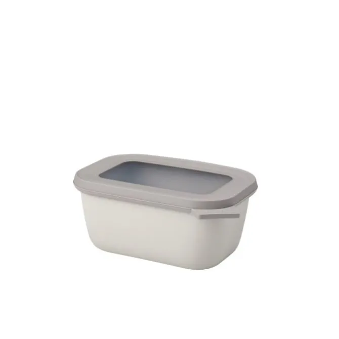 Mepal Cirqula rechthoekige kom met deksel 750 ml kunststof nordic white