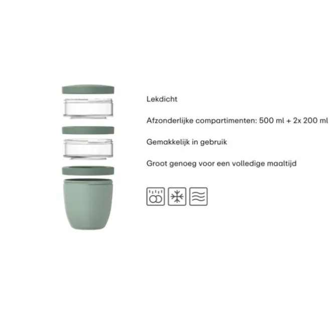 Mepal Ellipse lunchpot Nordic Sage 3-delig