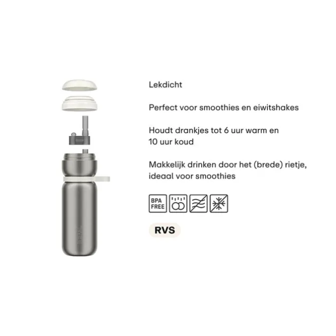Mepal Twist isoleerfles 600 ml rvs Moss Green
