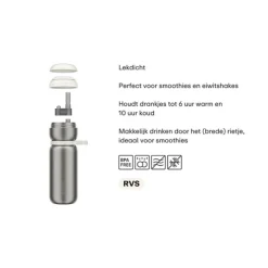Mepal Twist isoleerfles 600 ml rvs Midnight Blue