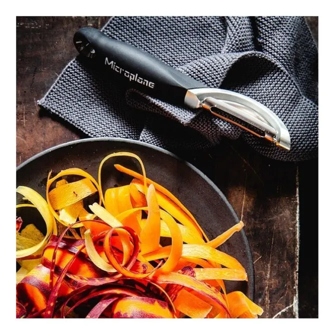 Microplane Professional dunschiller 18,5 cm rvs zwart