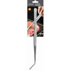 Nerthus gebogen keukenpincet 30 cm rvs