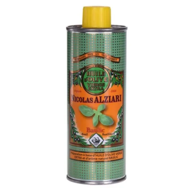 Nicolas Alziari olijfolie Basilicum blik 250 ml