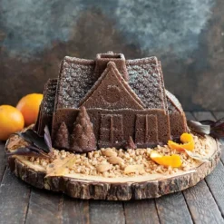 Nordic Ware bakvorm gingerbreadhuis 2,1 liter aluminium glans