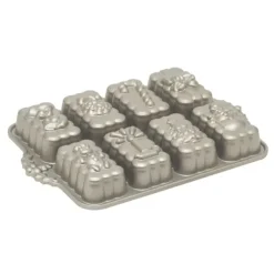 Nordic Ware bakvorm 'Holiday Mini Loaves' 8 stuks 34 cm aluminium grijs