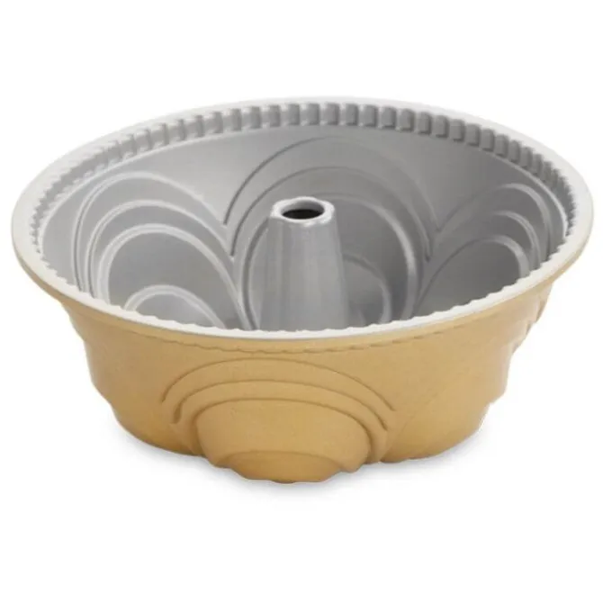 Nordic Ware Chiffon Bundt tulbandvorm ø 24 cm aluminium goudkleurig