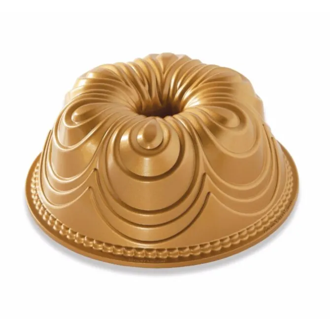 Nordic Ware Chiffon Bundt tulbandvorm ø 24 cm aluminium goudkleurig