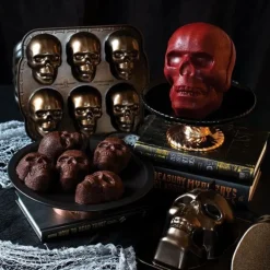 Nordic Ware 3D Haunted Skull schedelbakvorm aluminium bronskleurig