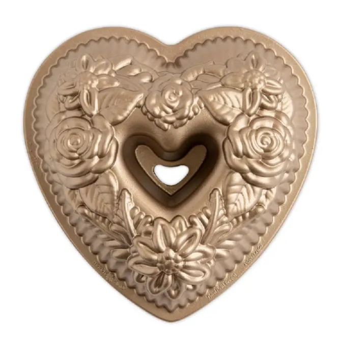 Nordic Ware Floral Heart Bundt brons aluminium