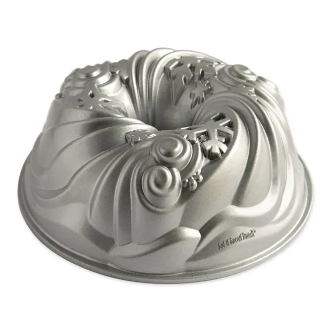 Nordic Ware Let it Snow bundt tulbandvorm aluminium grijs