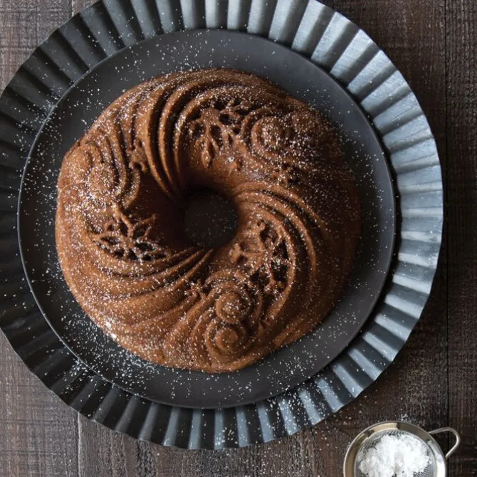 Nordic Ware Let it Snow bundt tulbandvorm aluminium grijs