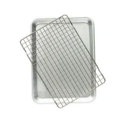 Nordic Ware Naturals bakplaat met rooster 34 x 23 cm aluminium grijs