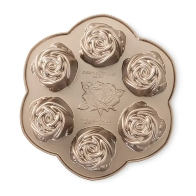 Nordic Ware Rosebud cakelet pan aluminium brons