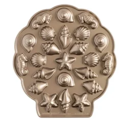 Nordic Ware Seashell Bites zeevruchten bakvorm 23 stuks gietaluminium brons