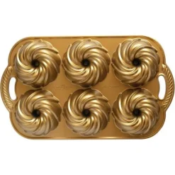 Nordic Ware Swirl Bundelette tulbandvorm goud aluminium