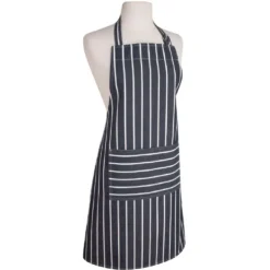 Now Designs Butcher Stripe schort 85 x 70 cm katoen blauw