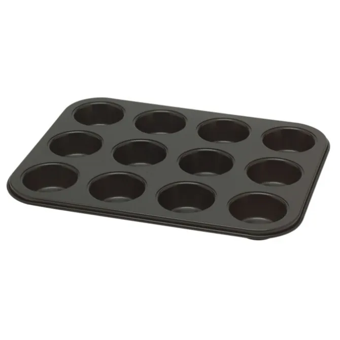 Oldenhof Bakers Select bakblik voor 12 mini muffins ø 4,5 cm zwart