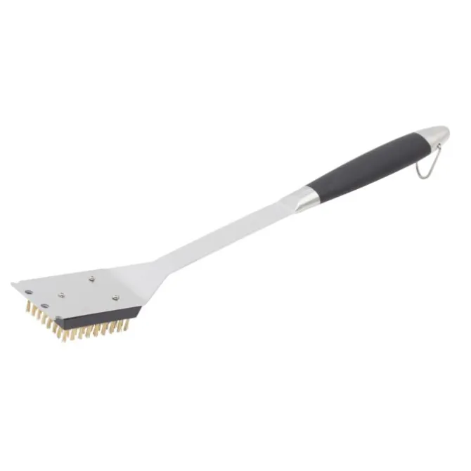 Oldenhof barbecueborstel met messing haren 43 cm rvs