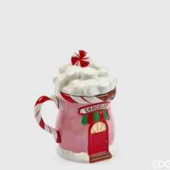 Oldenhof beker met marshmallow deksel 15 cm aardewerk