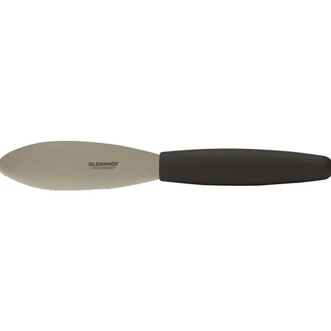 Oldenhof botermes 11 cm rvs kunststof zwart