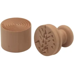 Oldenhof Corzetti pastastempel korenaar ø 5 cm beukenhout 2-delig