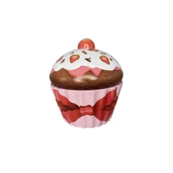 Oldenhof Cupcake Aardbeien groot koekblik 1,5 liter roze