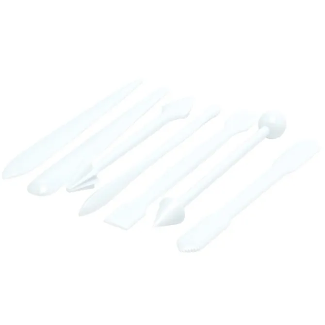 Oldenhof decoratieset 14 cm kunststof wit 7-delig