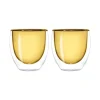 Oldenhof dubbelwandig espressoglas 80 ml glas geel 2 stuks