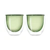 Oldenhof dubbelwandig espressoglas 80 ml glas groen 2 stuks
