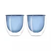 Oldenhof dubbelwandig espressoglas 80 ml glas blauw 2 stuks