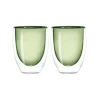 Oldenhof dubbelwandig koffieglas 220 ml glas groen 2 stuks
