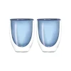 Oldenhof dubbelwandig koffieglas 220 ml glas blauw 2 stuks