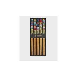 Oldenhof eetstokjes 22,5 cm hout Lucky Cat 5 stuks