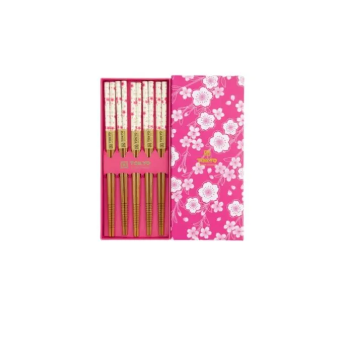 Oldenhof eetstokjes 22,5 cm Pink Blossom 5 stuks