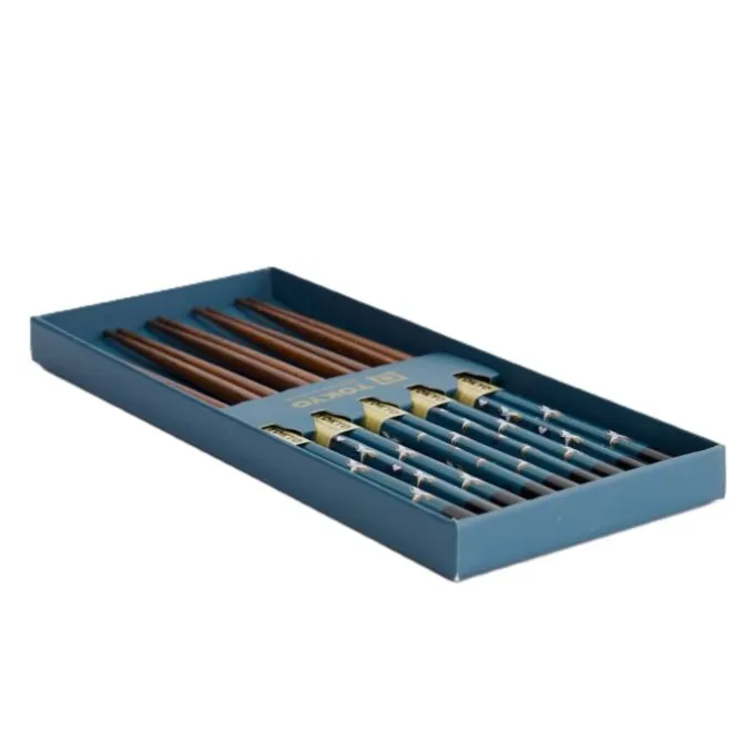 Oldenhof eetstokjes giftbox Crane Blue 5 stuks