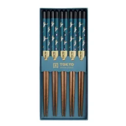 Oldenhof eetstokjes giftbox Crane Blue 5 stuks