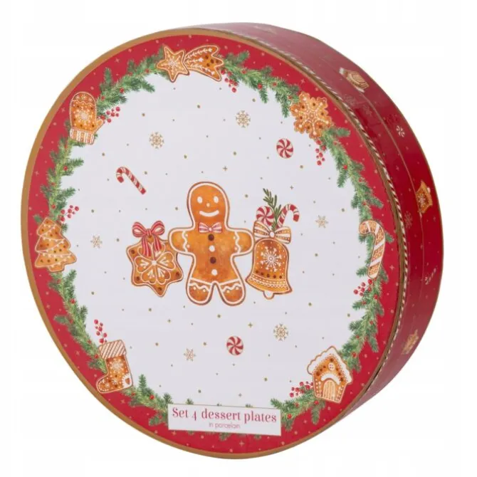 Oldenhof Fancy Gingerbread ontbijtbord ø 19 cm porselein 4-delig