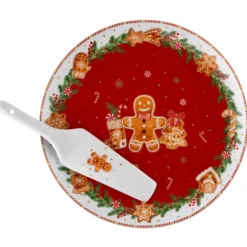 Oldenhof Fancy Gingerbread taartset porselein 2-delig